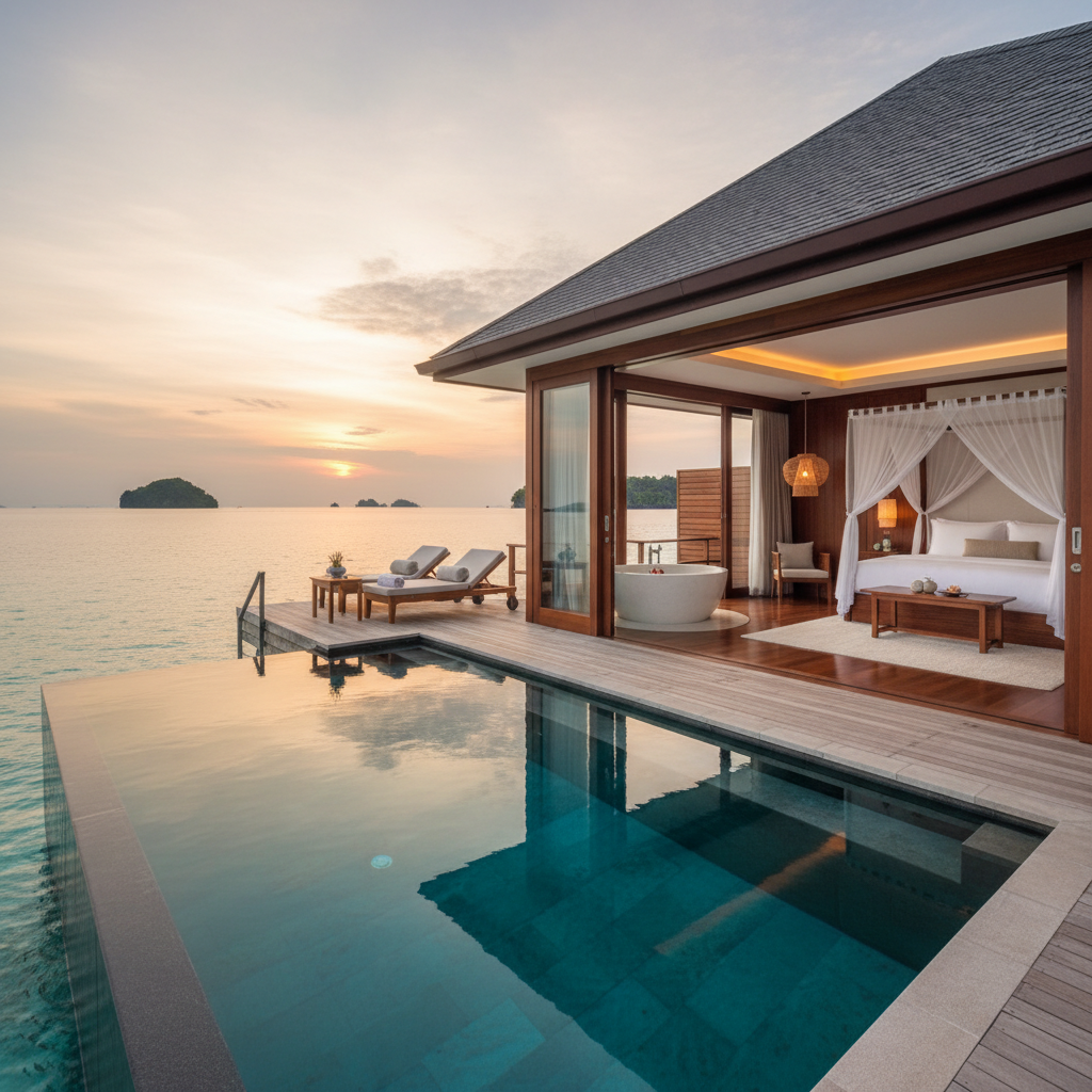 Resort sunset view